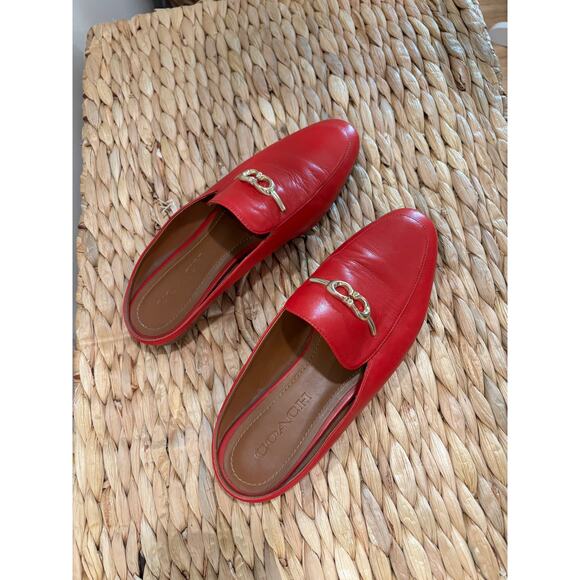 Coach Red Mule Slides Size 6 - Picture 2 of 4